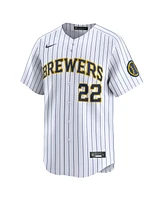 Nike Men's Christian Yelich White Milwaukee Brewers Alternate Limited Jersey