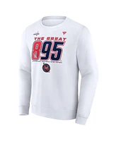 Fanatics Men's Alexander Ovechkin White Washington Capitals Nhl All-Time Leading Goal Scorer The Great 895 Fleece Pullover Sweatshirt