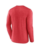 Fanatics Men's Heather Red Carolina Hurricanes Sweep Iconic Synthetic Long Sleeve T-Shirt