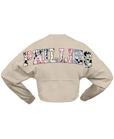 Fanatics Women's Cream Philadelphia Phillies Floral Preppy Cropped Long Sleeve T-Shirt