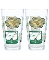 Atlantic Group Distribution 2025 Wm Phoenix Open Scatter Print Pint Glasses, Set of 2