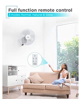 Black+Decker 16" Wall Fan with Remote Control, Oscillating Fan with 3 Speed Settings and Shut Off Fan Timer, Wall Mount Fan with Adjustable Tilt