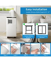 8000 Btu 3-in-1 Portable Air Conditioner for 250 Sq.ft with Remote Control