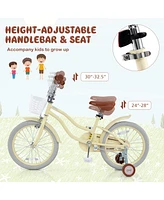 18 Inch Kids Bike Adjustable with Training Wheels Ages 3-8 Years Olds