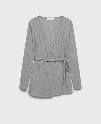 Mango Women's Ribbed Knit Cardigan