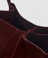 Mango Women's Suede Shopper Bag