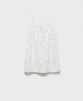 Mango Women's Floral Embroidered Nightgown