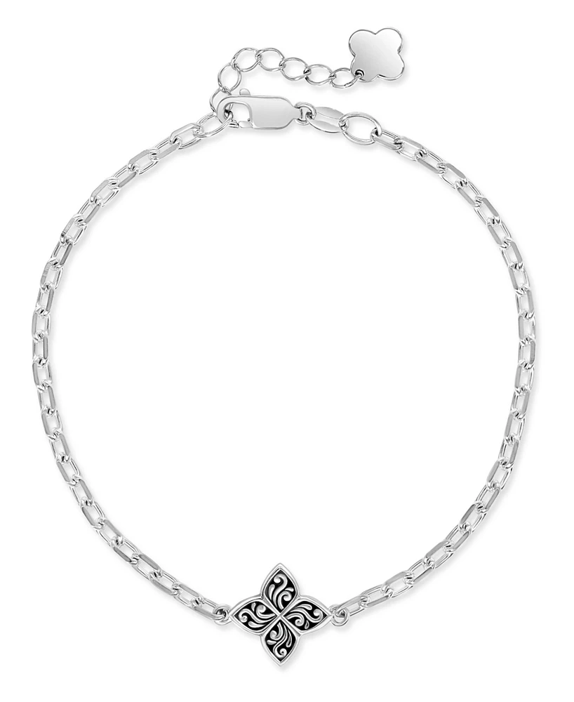 Devata Clover Filigree Chain Bracelet, 7.0 in adj to 8.0 in