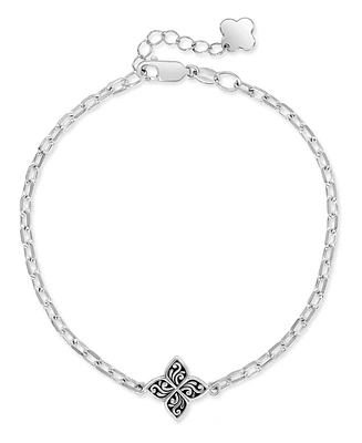 Devata Clover Filigree Chain Bracelet, 7.0 in adj to 8.0 in