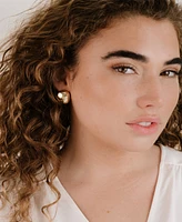 Ettika Minimal Curved Square Stud Earrings