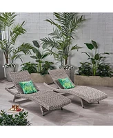 Premium Grey Rattan Chaise Lounge: Stylish Summertime Comfort