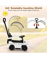 3-In-1 Kids Ride on Mercedes Benz G350 Push Car with Canopy