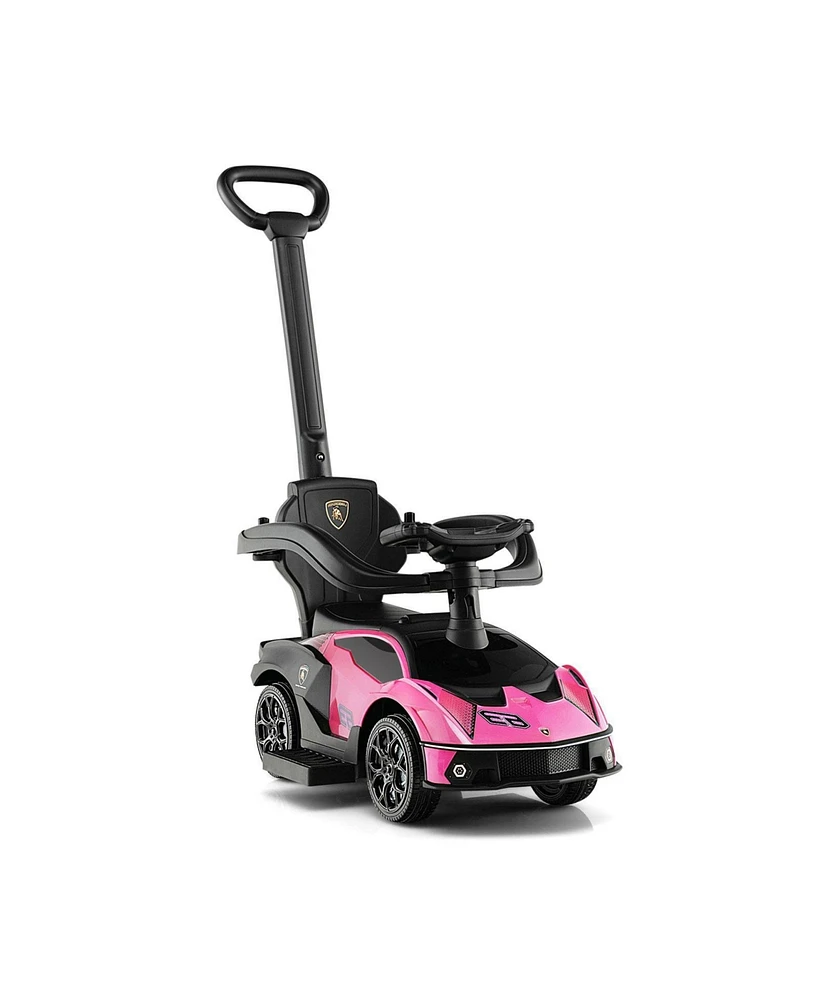 3-in-1 Licensed Lamborghini Ride on Push Car with Handle Guardrail