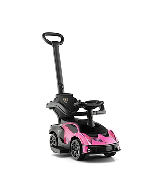 3-in-1 Licensed Lamborghini Ride on Push Car with Handle Guardrail