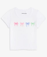 With Jules Big Girls Multi Bow Graphic Cotton T-Shirt