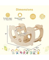 2-in-1 Rocking Horse Arch for Kids Montessori Climbing Toys with Arch Climber