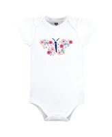 Hudson Baby Girls Cotton Bodysuits 3-Pack