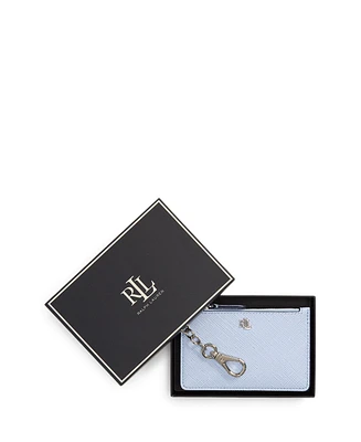 Lauren Ralph Textured Leather Zip Card Case