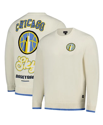 the Wild Collective Men's and Women's Cream Chicago Sky Jacquard Pullover Sweater