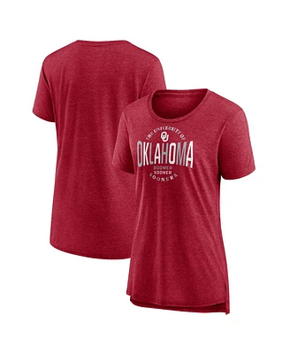 Fanatics Women's Crimson Oklahoma Sooners True Classics Break It Down Tri-Blend T-Shirt