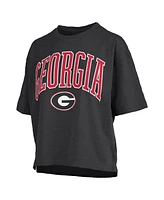 Pressbox Women's Georgia Bulldogs Nelson Arch Over Logo Waist Length Oversized Slub T-Shirt