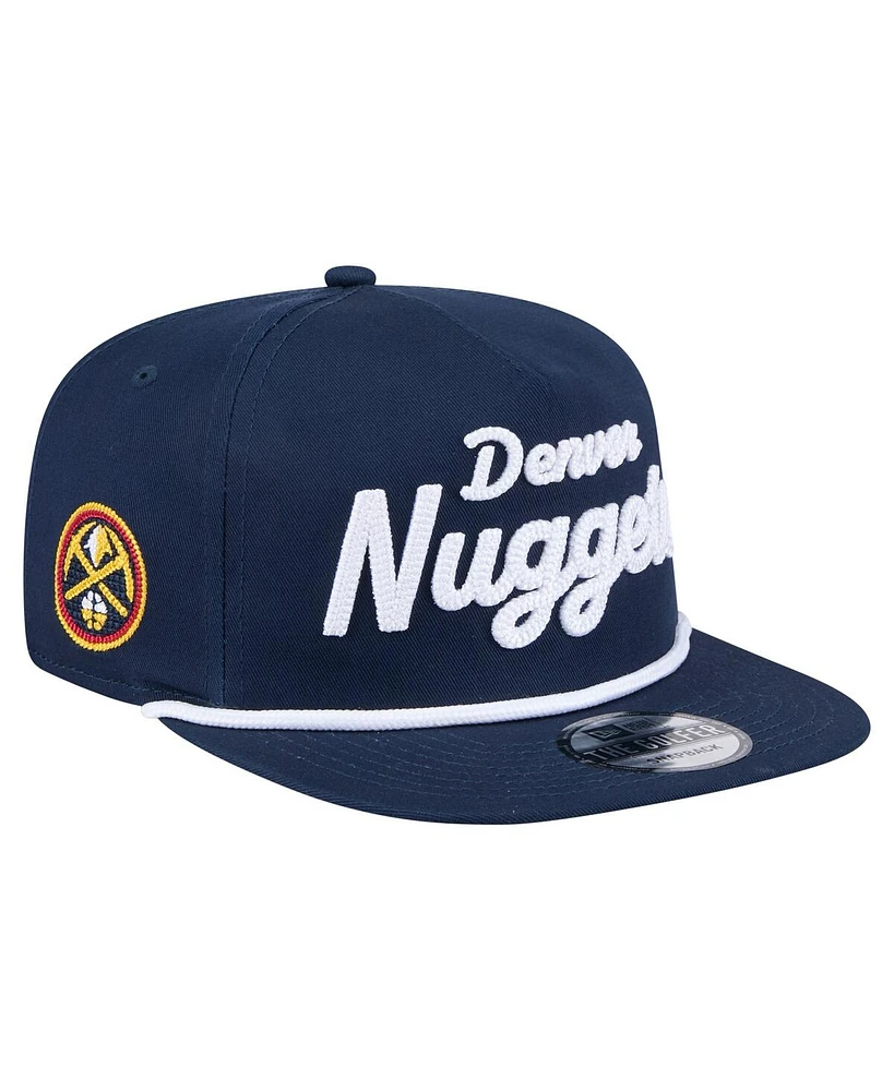 New Era Men's Navy Denver Nuggets Team Text Golfer Snapback Hat