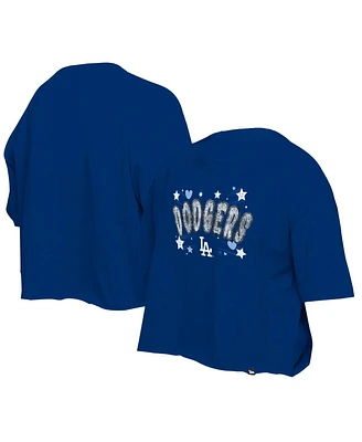 New Era Big Girls Blue Los Angeles Dodgers Flip Sequin Team T-Shirt