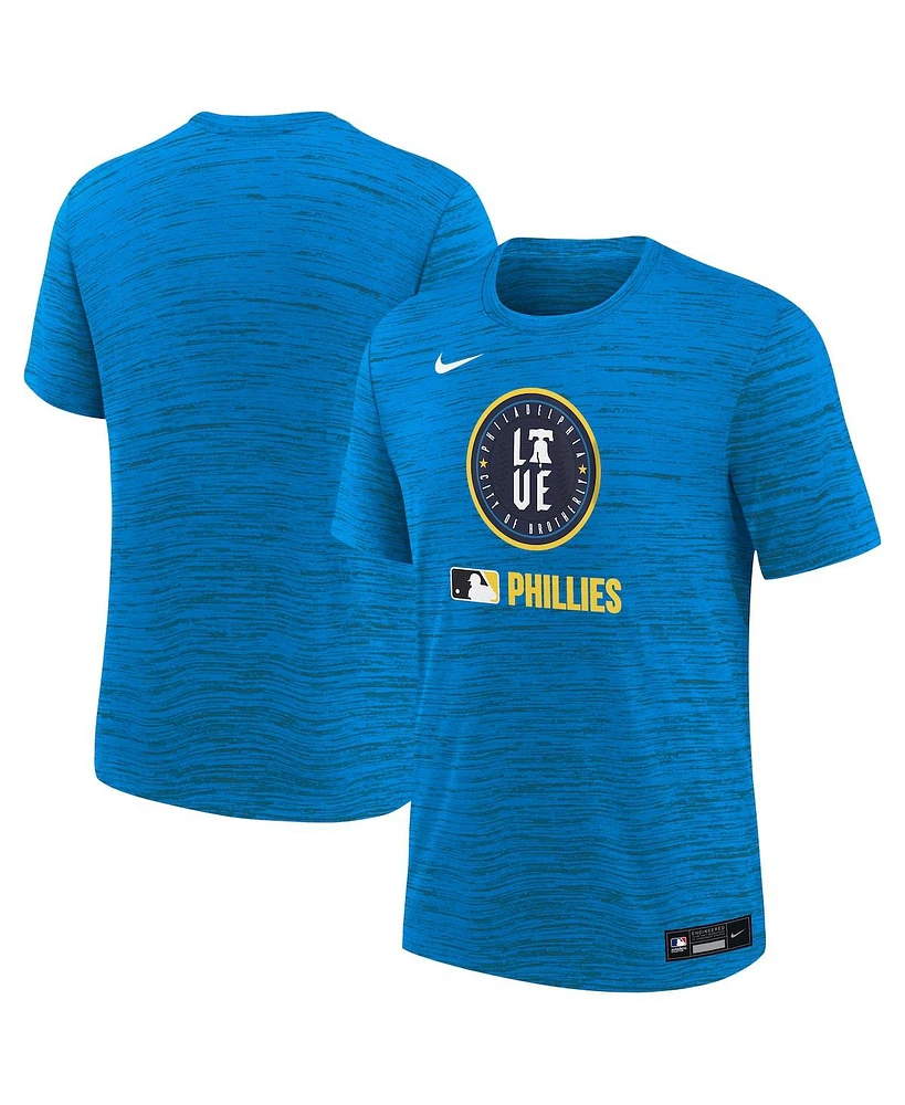Nike Big Boys and Girls Aqua Philadelphia Phillies Authentic Collection City Connect Velocity Performance T-Shirt