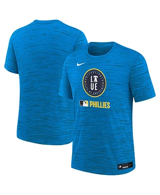 Nike Big Boys and Girls Aqua Philadelphia Phillies Authentic Collection City Connect Velocity Performance T-Shirt