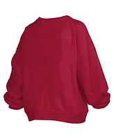 Pressbox Women's Cardinal Usc Trojans Janise Arch Over Logo Waist Length Oversized Pullover Sweatshirt