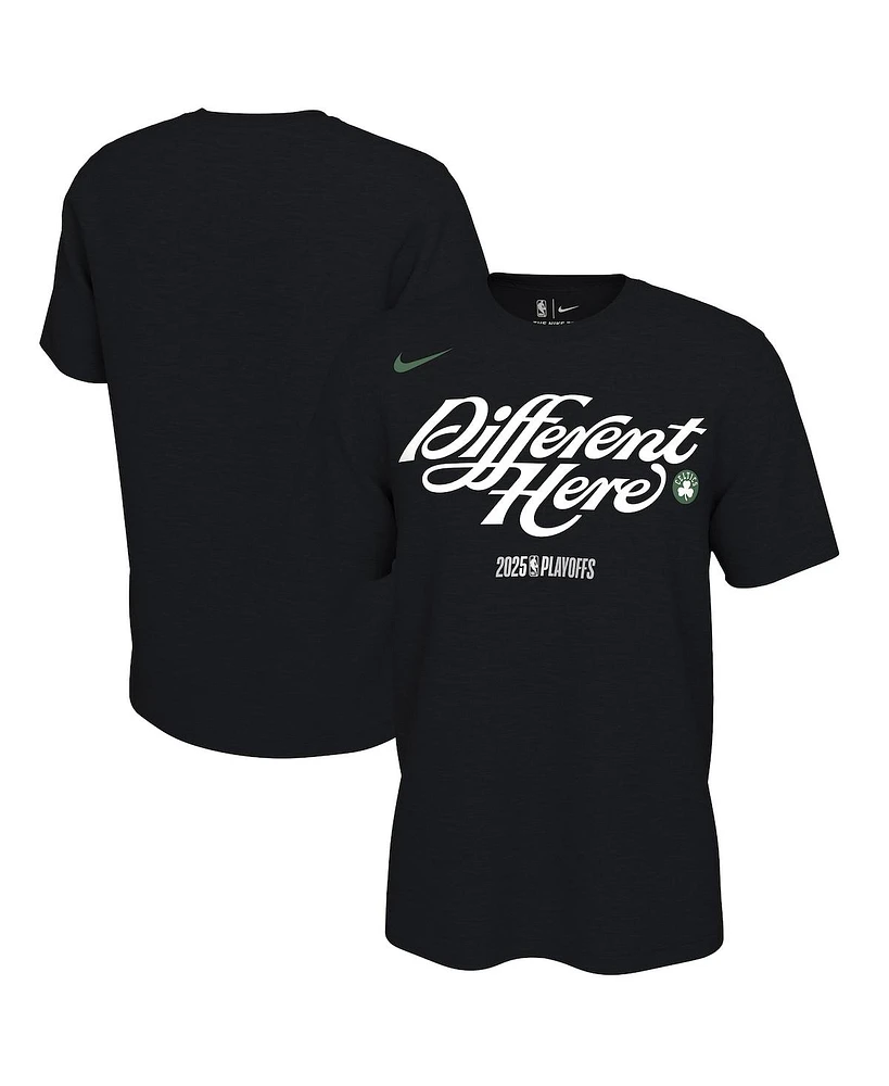 Nike Men's and Women's Black Boston Celtics 2025 Nba Playoffs On-Court Mantra T-Shirt
