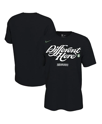 Nike Men's and Women's Black Boston Celtics 2025 Nba Playoffs On-Court Mantra T-Shirt