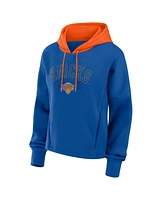 Fanatics Women's Deep Royal New York Knicks Post Up Boxy Pullover Hoodie