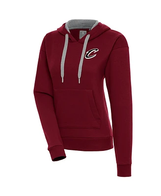 Antigua Women's Wine Cleveland Cavaliers Brushed Metallic Victory Pullover Hoodie