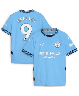 Puma Youth Erling Haaland Light Blue Manchester City 2024/25 Home Replica Player Jersey