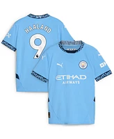 Puma Youth Erling Haaland Light Blue Manchester City 2024/25 Home Replica Player Jersey
