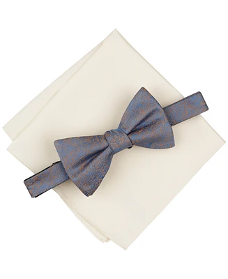Alfani Men's Ozarks Abstract Bow Tie & Solid Pocket Square Set, Exclusively at Macy's