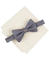 Alfani Men's Ozarks Abstract Bow Tie & Solid Pocket Square Set, Exclusively at Macy's