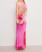 Good American Women's Satin Lace-Up Maxi Dress