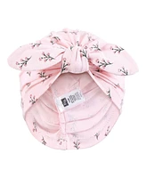 Hudson Baby Baby Girls Hudson Turban Cotton Headwraps, Soft Painted Floral, 0-24 Months