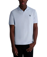 Karl Lagerfeld Paris Men's Short Sleeve Head Logo Pique Polo Shirt