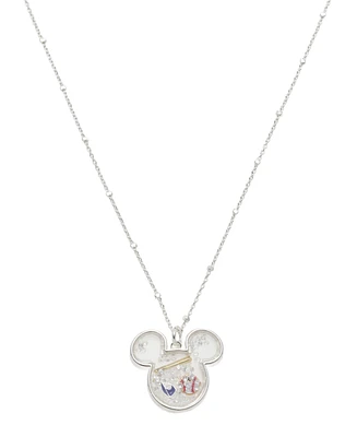 Disney Mickey Mouse Crystal Baseball Shaker Pendant Necklace