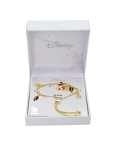 Disney Cubic Zirconcia Mickey Mouse Football Charm Bolo Bracelet