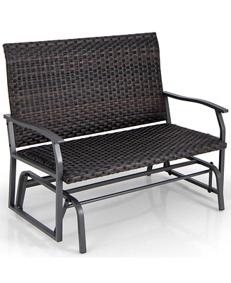 All Weather Outdoor 2-Person Swing Glider Bench with Quick Dry Foam Seat