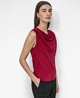 Dkny Women's Sleeveless Cowlneck Top