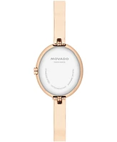 Movado Women's Museum Oval Bangle Swiss Quartz Rose Pvd Watch, 22 x 26mm