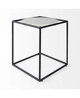 Marble Round End Table for Living Room or Bedroom Decor