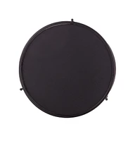 24" Black Manufactured Wood And Iron Round End Table With Shelf