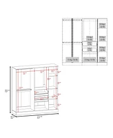 Deseret Armoire, 4 Doors, 2 Drawers, 4 Shelves, 1 Mirror, White
