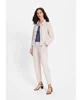 Olsen Women's Linen Mixed Media Jacket